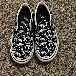Boys size 2 Dino fossil Vans. Glow in the dark